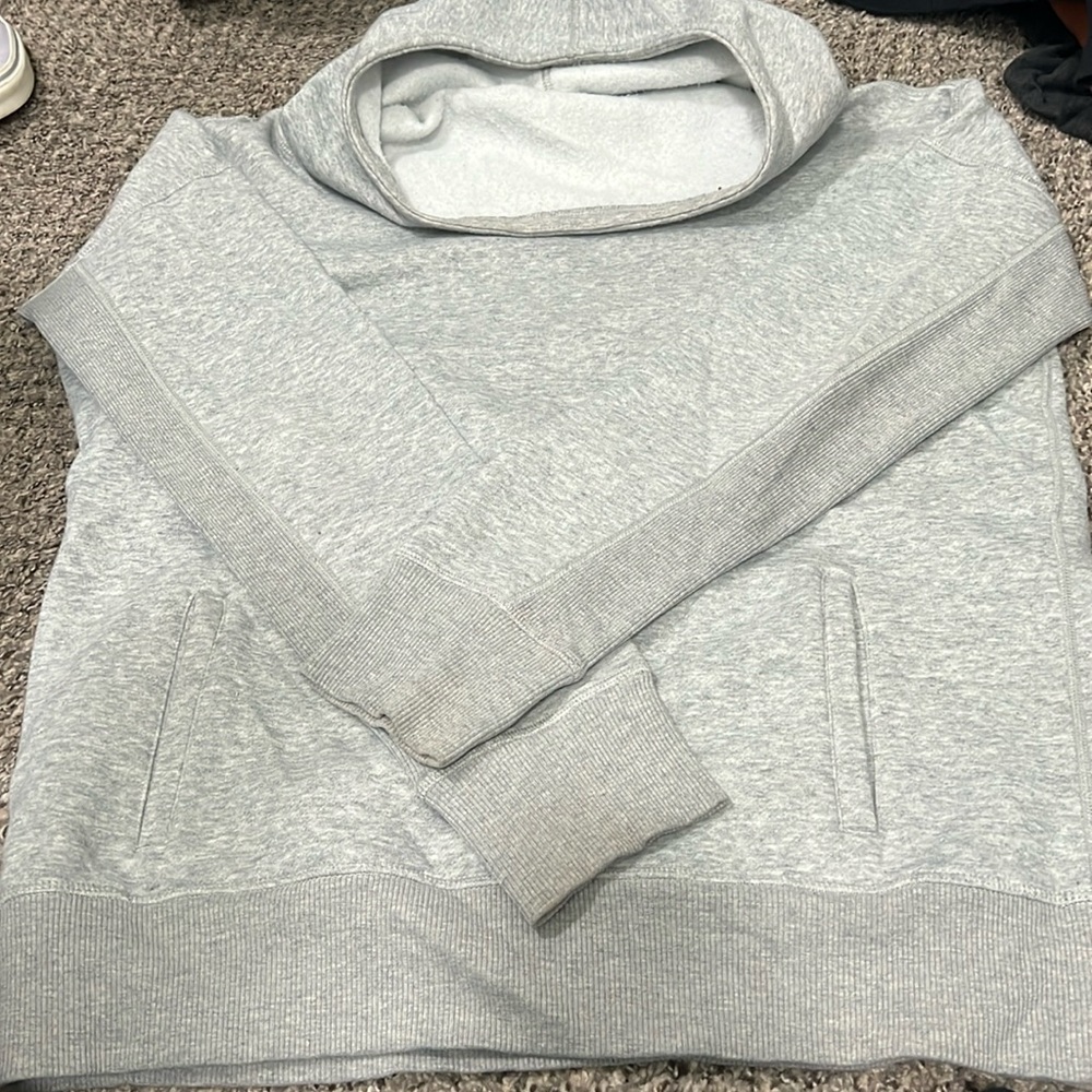 Zyia, medium, gray oh so soft hooded sweatshirt